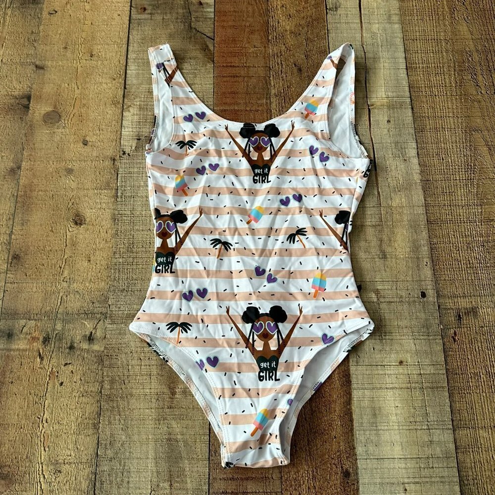 Izzy & Liv girls low back one piece swim wear swimsuit -L
